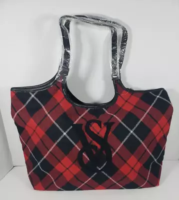 Victoria's Secret Red & Black Plaid Tarton Tote Bag - Brand New With Tags • $19