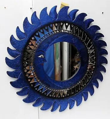 Mirror Sole Luna Blue Antique Diameter CM 60 With Mosaic Of Glass Sole / Moon • $57.92