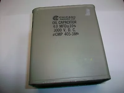 CHICAGO 4 Mfd. 3Kv OIL FILLED CAPACITOR • $65