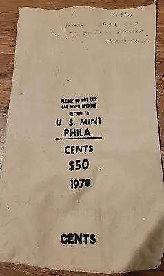 Us Mint Philadelphia 1978 Penny CanvasBag • $15.99