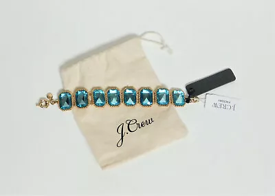 J.Crew Aquamarine Faceted Rhinestone Bracelet • $25