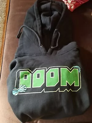 MF DOOM  Hands Of Doom  Hoodie Black And Green DOOM Logo Large • $396.69