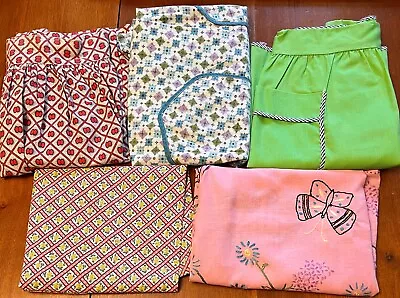 Lot APRONS  5 Vintage Bib Full Aprons Embroidery & Good Vintage Cotton Prints • $14