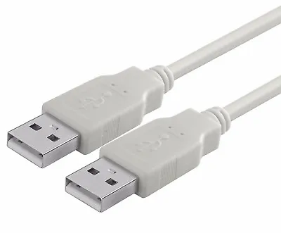 $6.56 • Buy 2m,usb 2.0 Hi Speed A Male To Plug Cable, Am-am White Hub/ Extension Lead
