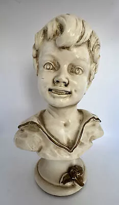 Vintage Universal Statuary Corp Chicago 22 S745B Boy Bust Statue 1962 -9.5” Tall • $34.99