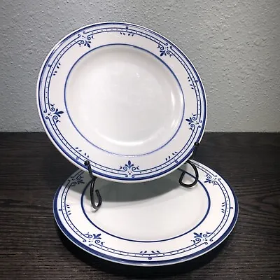 Mikasa Cera Stone Newport NB 503 Set Of (2) 8 1/4” Salad Plates Blue Trim Japan • $12.76