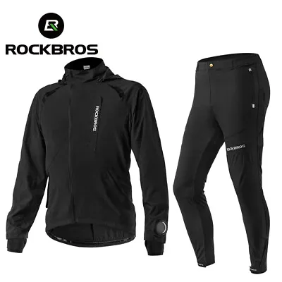 ROCKBROS Cycling Jacket Pants Set Windproof Breathable Jersey Set Men Clothing • $44.88