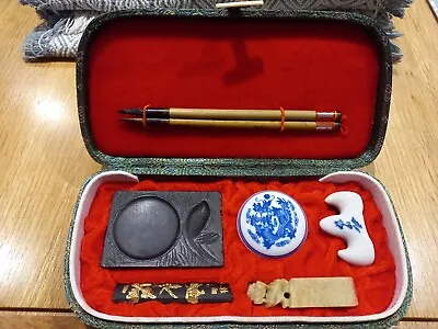 £25 • Buy Chinese Calligraphy Set Tinkstone + Writing And Painting Brush + Ink Block +