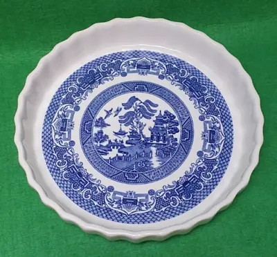 English Ironstone Tableware Old Willow 9  Quiche Flan Dish #R341 • £3.50