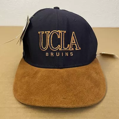 VINTAGE UCLA Bruins Hat Cap Snapback Adult Blue Brown Suede Adjustable Mens 90s • $99.99