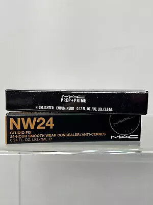 2 Pc MAC Cosmetics Studio Fix 24Hr Concealer W/ Prep + Prime Highlighter NW24 • $28.99