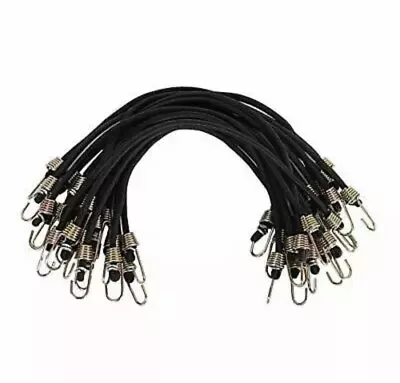 XSTRAP 10-Inch Mini Bungee Cords 20 Pieces Steel Hooks Black • $14.99