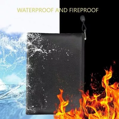 Fire/Water Proof Money Bag Fireproof Document Pouch Waterproof Safe Cash US • $9.59