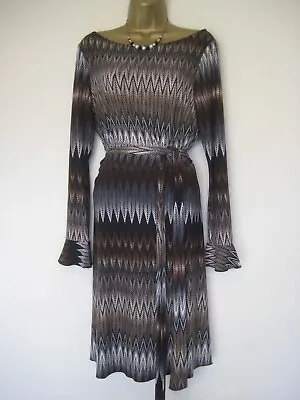 Ilse Jacobsen Brown/grey Patterned Dress Size Large • £20