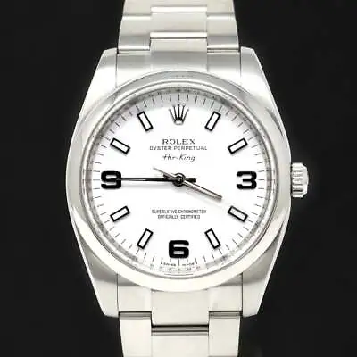 Rolex Air King Watch 114200 White Dial Steel Oyster Bracelet 34mm Mint Condition • £4900