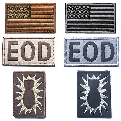 2 Sets U.s. Bomb Disposal Team Hurt Locker Eod Usa Flag U.s. Army 3d Hook Patch • $15.99