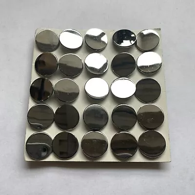 25 X Premium Round Metal Polished Blazer Buttons In Silver With Shank 20mm • £19.99