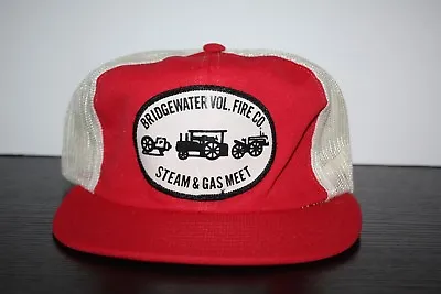 Vintage Bridgewater Virginia Steam Gas Meet Hat Trucker Patch Mesh Fire Dept Red • $19.99
