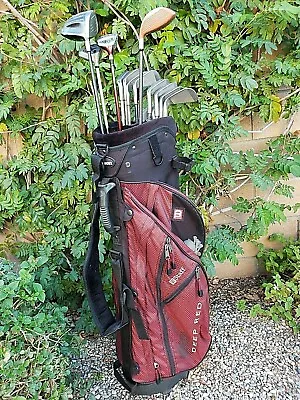 Men's Complete Golf Set Wilson Irons Woods Adams TaylorMade Putter Bag RH Stiff • $199.99
