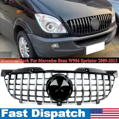 GT R Front Racing Grille For Mercedes Benz Sprinter W906 2009-2013 Chrome+Black • $195.69