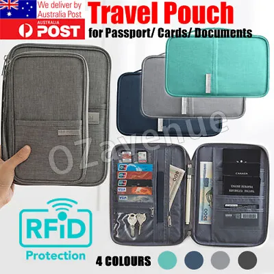 $12.88 • Buy Passport Document Holder RFID Cards Tickets Wallet Pouch Family Travel Organiser