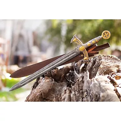 Custom Handmade Damascus Steel Blade Survival Viking Sword|Hunting Sword Camping • $149.99