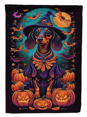 Black And Tan Dachshund Witchy Halloween Flag Garden Size DAC1504GF • $16.99