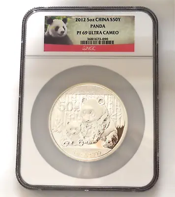 2012  5 OZ. China Panda S50Y PF 69 Ultra Cameo NGC Commemorative Coin • $350