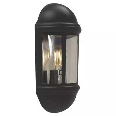 4Lite 4L2/3410 Outdoor Half Lantern Light Fitting Black • £28.95