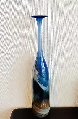 Fab Mdina Isle Of Wight Glass - Michael Harris Attenuated Bottle Vase 18” Tall • £125