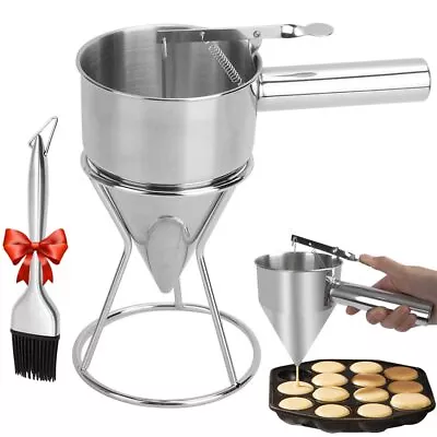 Pancake Batter Dispenser 1200ml Stainless Steel Funnel Cake Dispenser With S... • $35.68