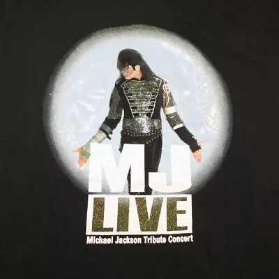 NEW MJ LIVE MICHAEL JACKSON TRIBUTE CONCERT TEE T SHIRT Mens L Black  • $16.99