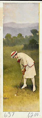 R. Atkinson Fox Lady Golfer 8.25 X3  Sample Print 1920s • $59.99