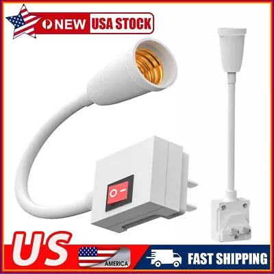 $7.43 • Buy Flexible E27 Light Bulb Holder Extension Socket Adapter Plug In On/Off Switch US