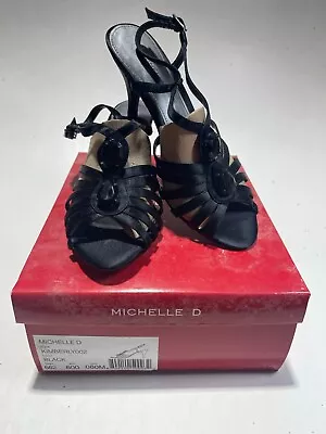 Michelle D Kimberly002 Heels Sandals Size 8M Black • $44.99