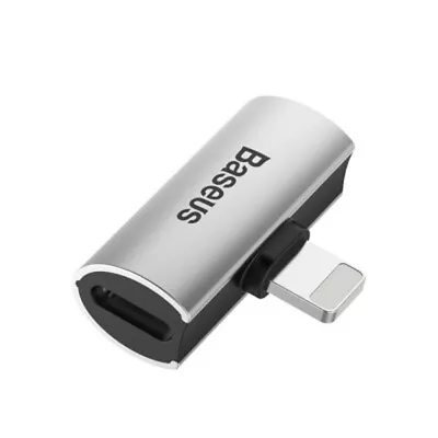 Baseus IPhone Lightning To 2in1 Audio Splitter Adapter Charger+Earphone - Silver • $14.95