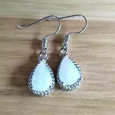 $25 • Buy New .925 Sterling Silver Natural Teardrop Shape Opal Earrings