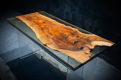 Epoxy Dinning/Coffee Table Live Edge Customizable Resin Table Top Side/End Table • $1749