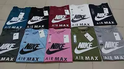 NIKE AIR MAX Mens Crew Neck Regular Fit Short Sleeve Cotton T-Shirt For SALE • £13.99