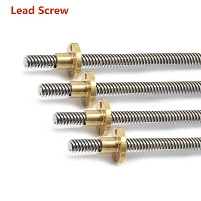T8 Lead Screw Pitch 2mm Lead 2mm Stainless Rod Linear Rail Bar Shaft W Brass Nut • $14.53