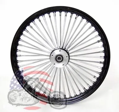 Ultima 48 King Spoke Fat 23 3.5 Front Wheel Rim Harley Touring Dual Disk Black • $378.59