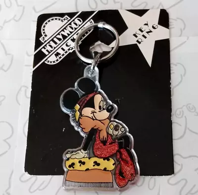 Minnie Mouse Key Ring Keychain Hollywood Mickey Glitter Vintage New • $17.99