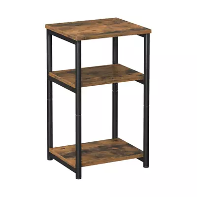 Vintage Brown Side Table With Storage Shelf • $89.95