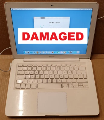 £49.99 • Buy DAMAGED - 2010 Apple MacBook - Intel Core 2 Duo 2.4 GHz 2GB RAM 250GB HDD A1342