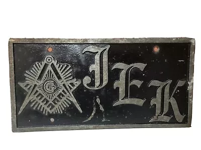 Old Masonic Vanity License Plate Mason Vtg Tag Sign Feeemason Aluminum Grandview • $34.90