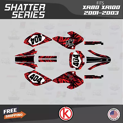 Graphics Kit For HONDA XR80 XR100 (2001-2003)  Shatter Series - Red • $59.99