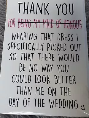 Thank You For Being My Maid Of Honour Card  • £0.99