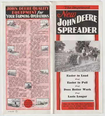 Orig. 1930'S8 Page Brochure-POSTER  JOHN DEERE SPREADER ANTIQUE FARM EQUIPMENT • $29.95