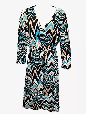 Events Abstract Print Wrap Midi Dress Size S • $53.99