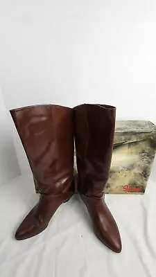 9 West Knee High Jobeth Leather Boots W/ Box - Women's US 7 (M) Brazil Brown • $20.09